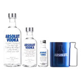 Vodka Absolut Com Copo Plástico - 375ml, 200ml, 50ml (kit)