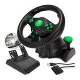 Volante De Vibração Gamer Pro Kp-5815a P/ Xbox360 Pc Ps2 Ps3 Cor Preto
