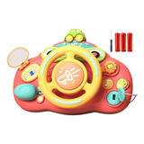 Volante Elétrico Brinquedo Educacional Musical Bateria Rosa