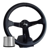 Volante Lotse Wrc Couro Tarja Preta Cubo Troller Ate 2013