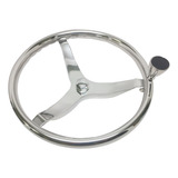 Volante Náutico C/ Knob Em Inox 395mm Fishing Barcos Lanchas