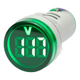 Voltímetro Digital Verde 20-500v 22mm