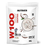 W100 Whey Protein Concentrado 900g - Nutrata Sabor Creme De Coco
