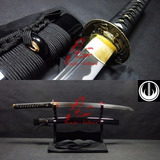Wakizashi Espada Samurai Curta Afiada Com Corte Aço 1075