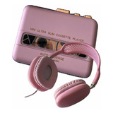Walkman Cassete Player Rosa - Girls Power C/ Headphone Rosa 