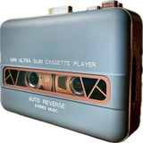 Walkman Fita Cassete Player Stereo Azul Acabamento Em Cobre