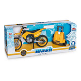 Wash Garage Moto Cross Amarelo Usual Brinquedos 452 Cor Sortido