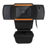 Webcam Brazilpc V5 Hd 720p C/microfone Usb Preto/laranja