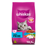 Whiskas Alimento Ração Seca Para Gatos Adultos Sabor Peixe Pacote 10kg