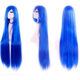 Wig 100 Cm Cosplay Caitlyn Policial Azul Royal Anil