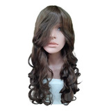 Wig Da Bela Da Fera Personag Cosplay Castanha Cacheada 75cm