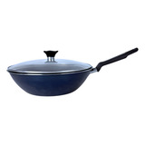 Wok Tramontina Antiaderente 28 Cm 3,6 L Funda E Grande Tampa Cor Azul
