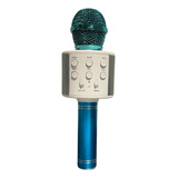 Wster Ws 858 585 Microfone Bluetooth S/ Fio Youtuber Karaoke Infantil Cor Azul