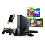 Xbox 360 Slim Original + Hd 500gb + Kinect + 2 Controles 