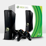 Xbox 360 Slim Preto Fosco E Travado Original 4gb + Hd320gb + 2 Controles + Jogos