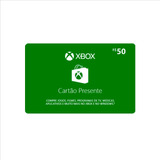 Xbox Saldo Cartão R$50 Reais Gift Microsoft Br Brasil Código