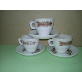 Xícara Com Pires Cafezinho Antiga Arabesco Colorex (c/3)