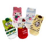 Z Conjunto De 5 Pares De Meias Hello Kitty Seus Amigos