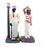Zé Pelintra E Maria Navalha Escultura De Resina 15 Cm