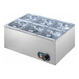 Zepper Zprc06 1/3 Aquecido Banho Maria 6 Cubas 1/6 Inox Tampas Acrílico 220v