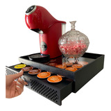 Zeus Mdf Porta Cápsulas Dolce Gusto Organizador Bandeja Cantinho Café Cor Preto